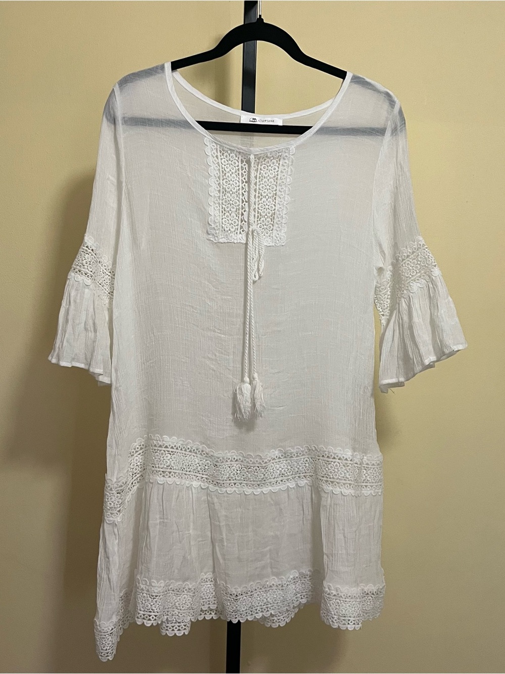 Cupshe White Swimsuit cover dress
